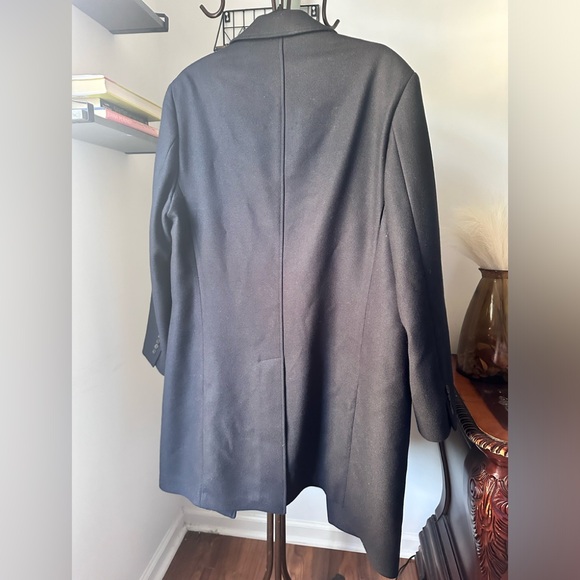#7 BROOKS BROTHERS 100 PERCENT WOOL LONG MEN’S COAT NAVY BLUE - Picture 7 of 11